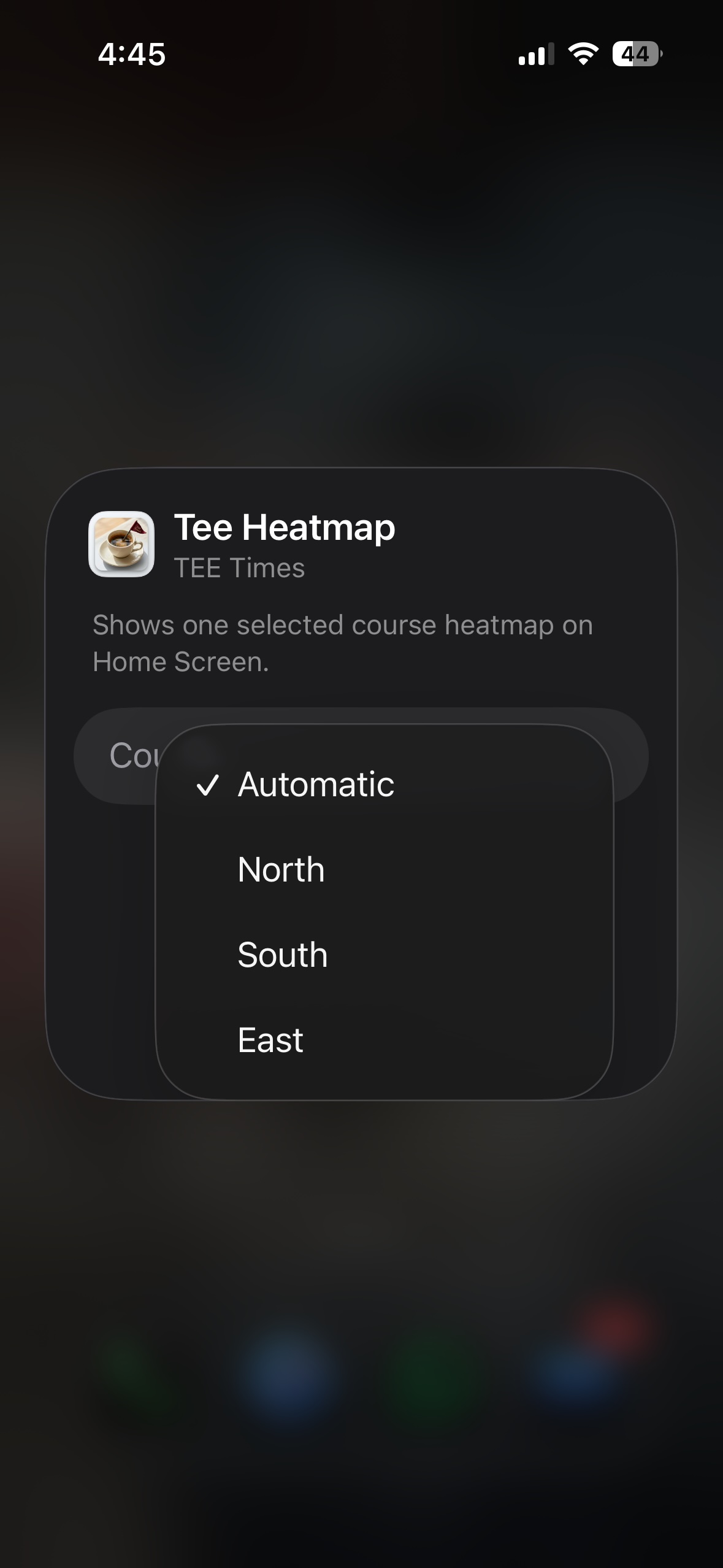 Widget configuration